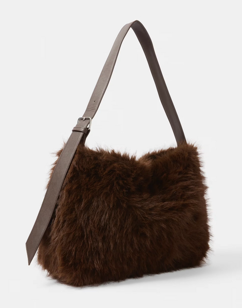 ANKO (LN) Faux fur tote bag - Chocolate!