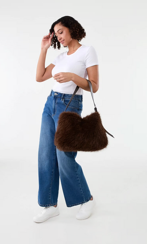 ANKO (LN) Faux fur tote bag - Chocolate!