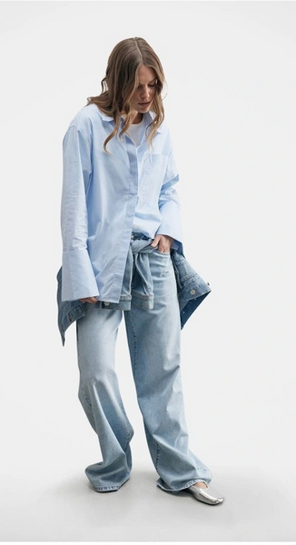 DECJUBA (LN) Alice cotton shirt - Blue stripe! 10-12