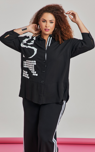 PRETTY BASICS By TS (LN) Bamboo Rhea print shirt! 16
