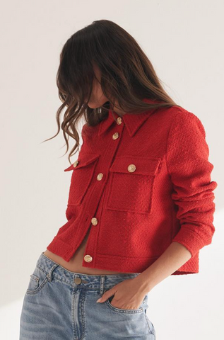DECJUBA - Red textured tweed jacket! 16