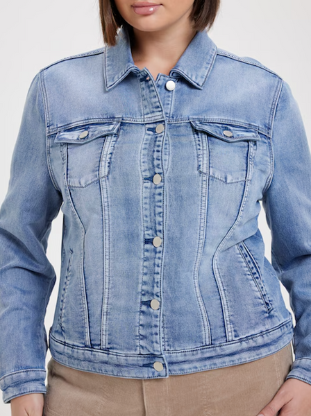 JUST JEANS - Curve amaze knit denim trucker jacket! 18