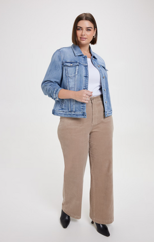 JUST JEANS - Curve amaze knit denim trucker jacket! 18