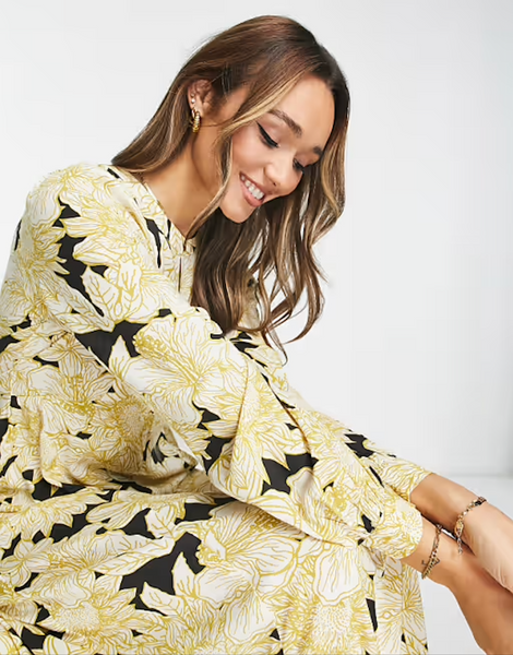AWARE by Vero Moda (LN) Yellow floral maxi dress! 14