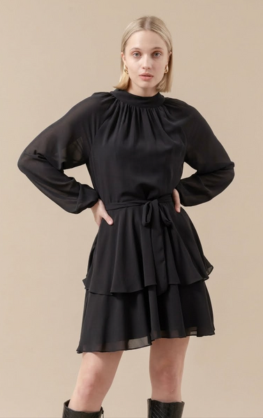 PAGANI (BN) "Chiffon layered skirt" L/S dress! 18