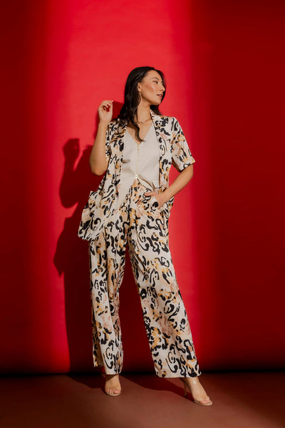 MOTTO - Beige animal satin shirt/jacket! 12