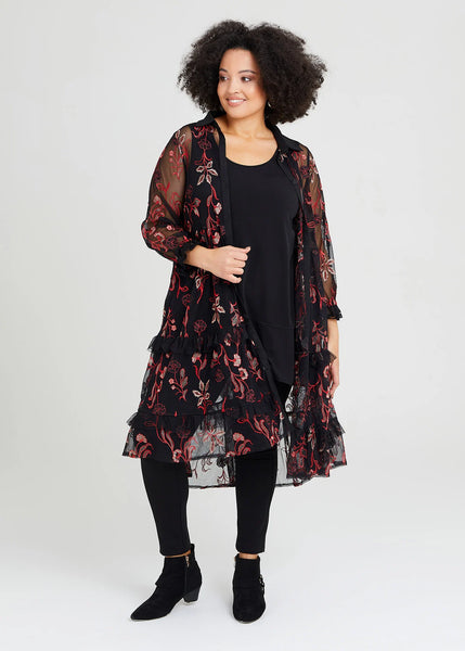 TS - Embroidered mesh tiered shirt dress/duster! 16-18