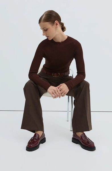 LA TRIBE (LN) Zoe leather woven loafer - Umber! 40