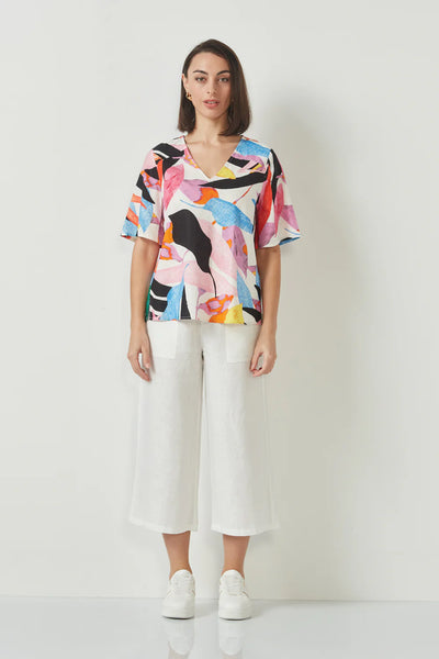 VERGE "Tango"print linen blend top! 16