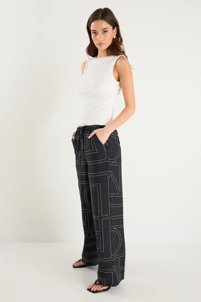 AMONG THE BRAVE (LN) "Clever" wide leg print pant! 10