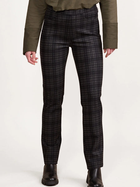 VASSALLI -  Slim check pull on ponte pant! 10