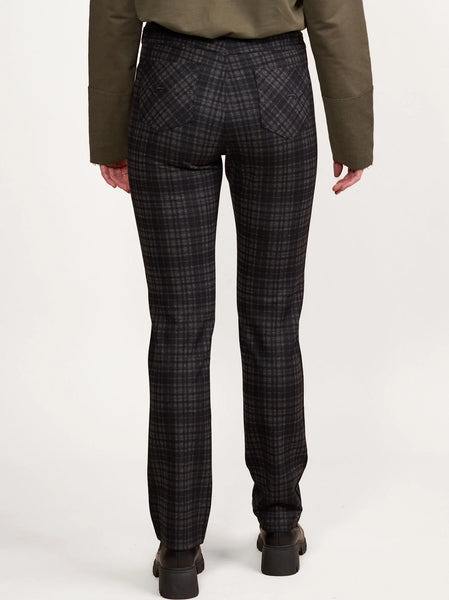 VASSALLI -  Slim check pull on ponte pant! 10