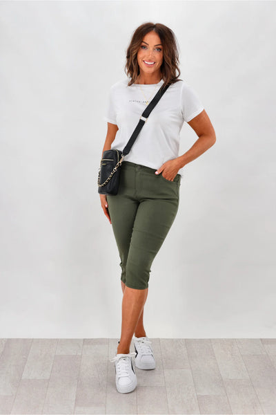 WAKEE (BN) "Mandy capri" khaki pant! 8