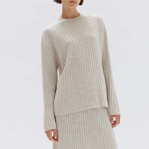 ASSEMBLY LABEL - Wool + cashmere rib knit top! 10-12