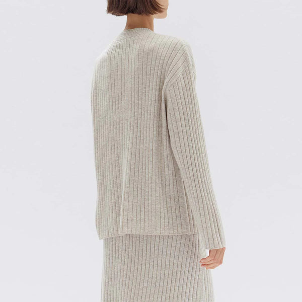 ASSEMBLY LABEL - Wool + cashmere rib knit top! 10-12