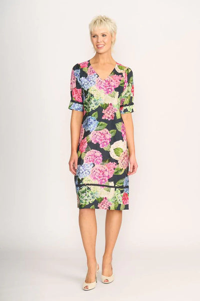 FOIL (LN) Trim time hydrangea print linen dress! 16