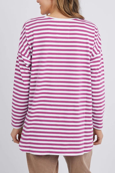 ELM - Mulberry stripe Lauren L/S top! 6-10