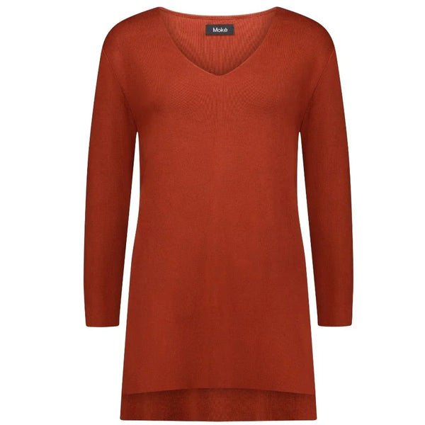 MOKÉ (LN) Burnt orange fine rib knit Abbey tunic! 12