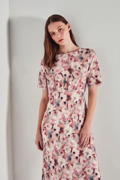 JULIETTE HOGAN (NZ) Carmela viscose/silk maxi dress - Blur print! 10