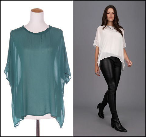 STORM - Relaxed sheer s/s top - Green! 12-14