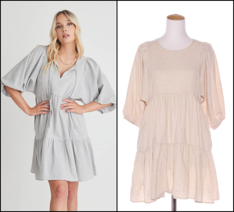 AMONG THE BRAVE - Provocation puff sleeve dress! 8-10