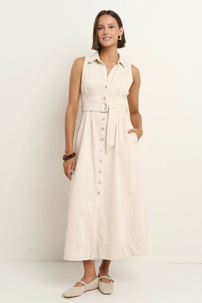 AMONG THE BRAVE (LN) "Crescent" denim midi shirt dress! 12