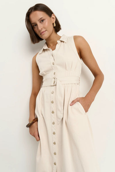 AMONG THE BRAVE (LN) "Crescent" denim midi shirt dress! 12