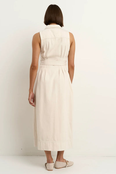 AMONG THE BRAVE (LN) "Crescent" denim midi shirt dress! 12