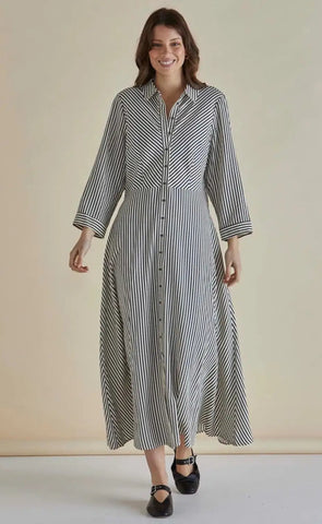 BETTY BASICS - Crinkle stripe shirt dress! 12
