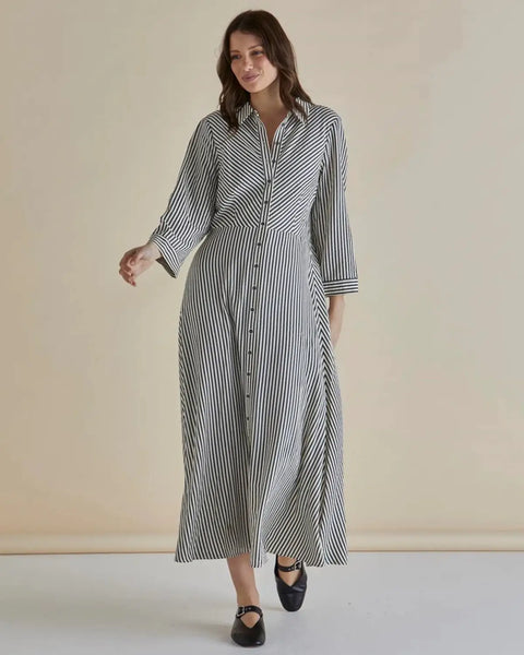 BETTY BASICS - Crinkle stripe shirt dress! 12