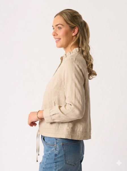 FOIL (LN) Linen ruffle neck jacket! 10