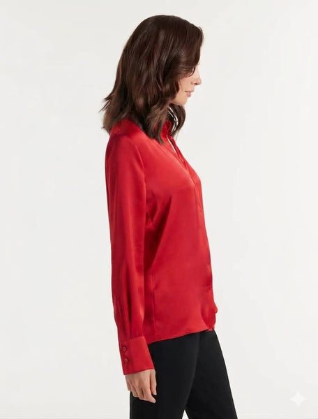 FOREVER NEW - Eva satin shirt - Red! 16