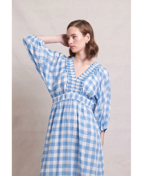 NERIS (LN) Seersucker blue gingham dress! 16