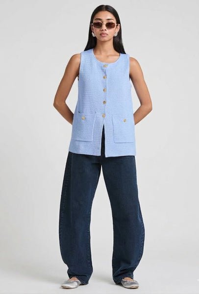 ONTE (LN) "Helena Gilet" crochet knit - Cornflower blue! 14