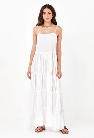 REMAIN - Tufted white cotton Yasmin midi dress! 8-10