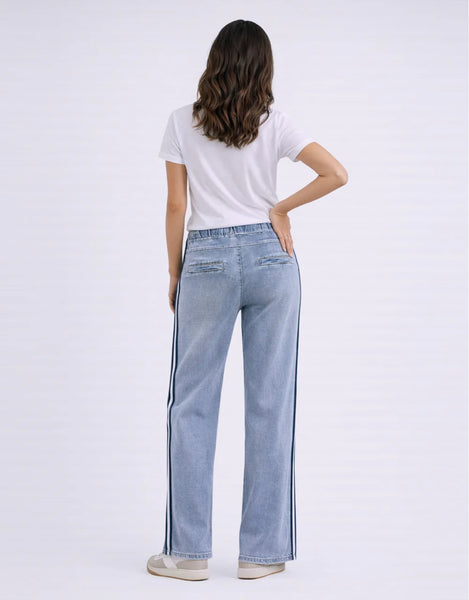 ITALIAN STAR - Glam track navy stripe jean! 14