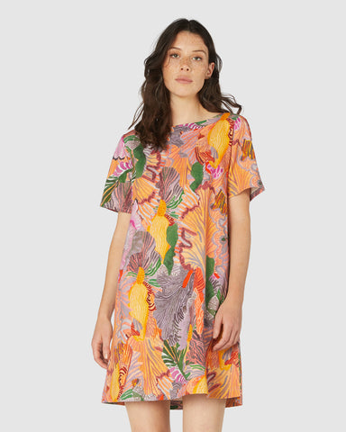 GORMAN "Iris veins" swing dress! 8-10