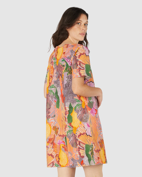 GORMAN "Iris veins" swing dress! 8-10