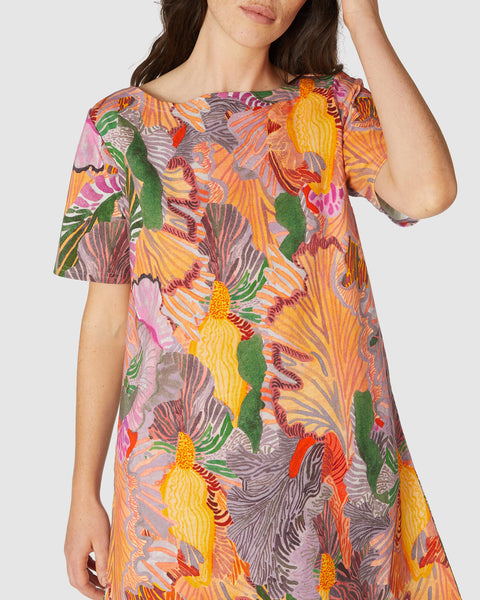 GORMAN "Iris veins" swing dress! 8-10