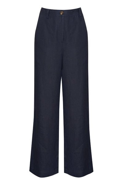 ZOE KRATZMANN (LN) Navy wide leg linen pant! 12