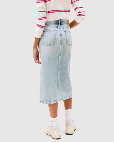 TOMMY JEANS "Clare" midi denim skirt! 14