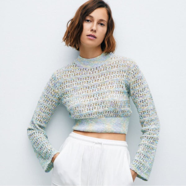ZARA "Pastel cropped knit" sweater! 12-14