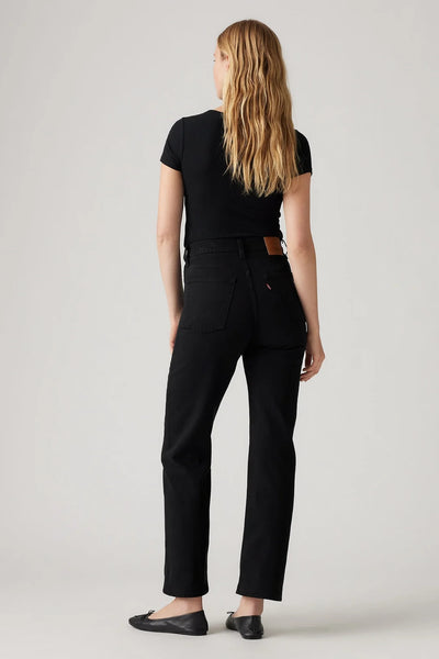 LEVI'S "Ribcage" straight ankle black jean! 34