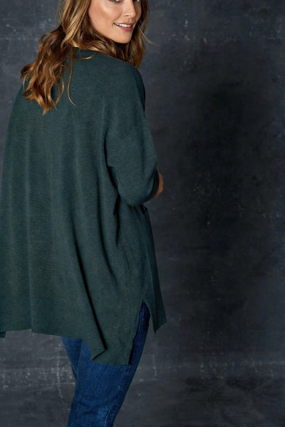 EB & IVE - V neck Mellow soft knit - Dark teal! 12-14