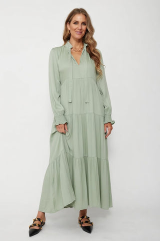 STELLA & GEMMA (BN) Claudia maxi dress - Sage! 8-10