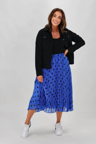 BETTY BASICS (LN) Chanel pleated skirt - Blue spot! 10