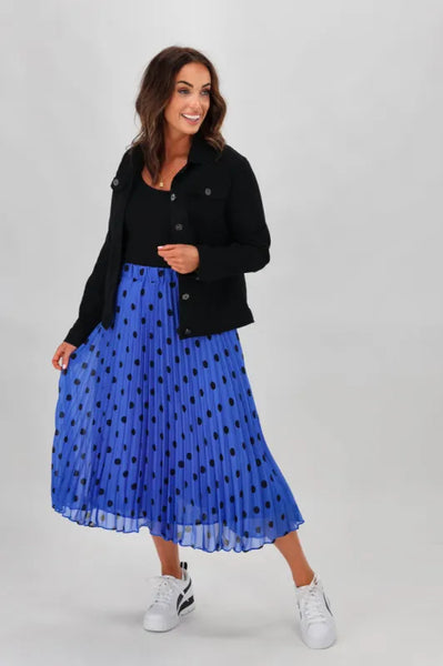 BETTY BASICS (LN) Chanel pleated skirt - Blue spot! 10