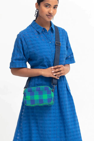 ELK (LN) Kassel mini bag - Green + blue plaid!