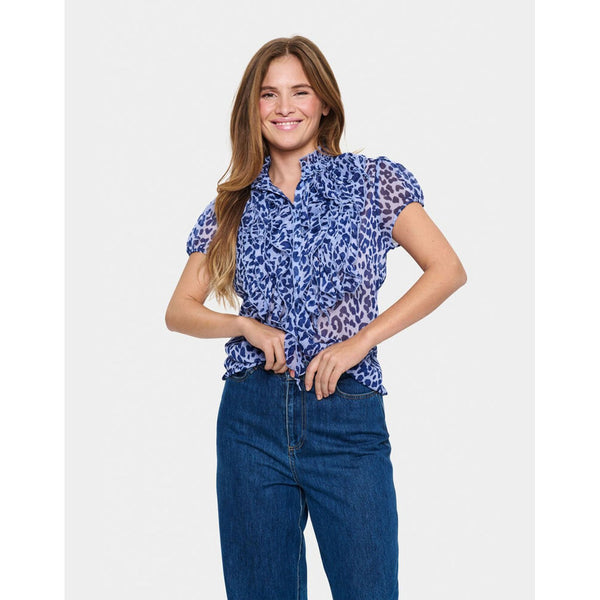 SAINT TROPEZ "Lilja crinkle s/s" ruffle shirt! 14