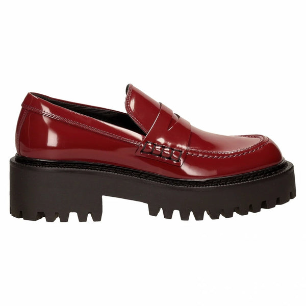 VIC MATIE (ITA) Leather platform loafers - Burgundy! 37.5